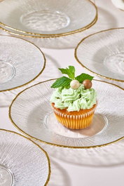 Hermia Ekol Set de 6 Platos de Postre de Vidrio Transparente 21 cm